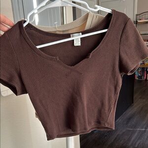 Brown Crop Top